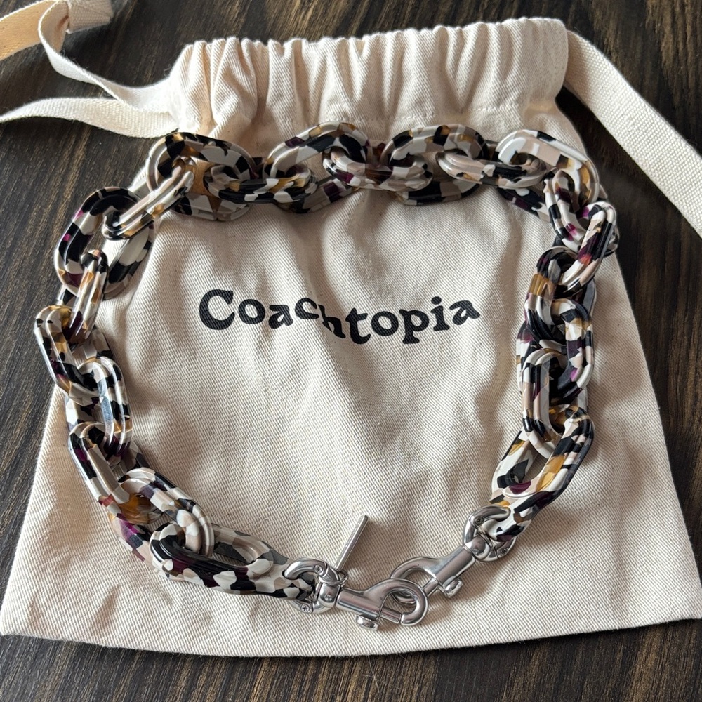 Coach Multicolor Chain Strap with Silver Accents